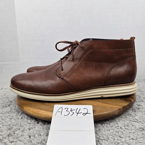 Cole Haan Mens Original Grand Woodbury Brown Plain Toe Chukka Casual Boots 15 M - Picture 1 of 13